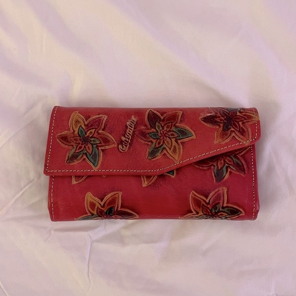 Handbags - Floral Embossed Leather Wallet